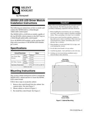 Silent Knight SD500-LED Manual Cover