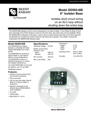 Silent Knight SD505-6IB Manual Cover