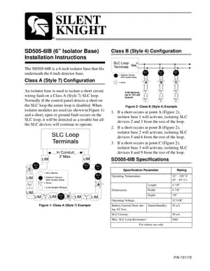 Silent Knight SD505-6IB Manual Cover