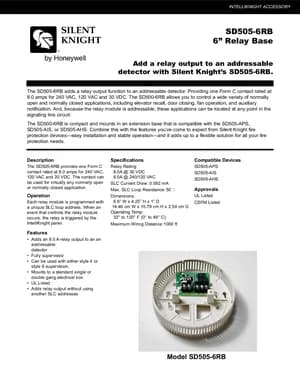 Silent Knight SD505-6RB Manual Cover