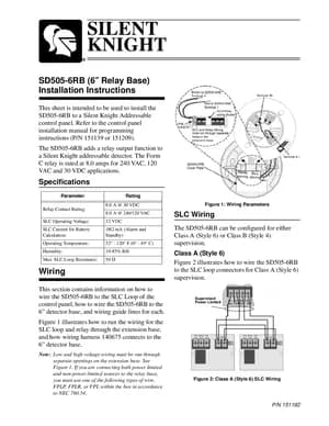 Silent Knight SD505-6RB Manual Cover