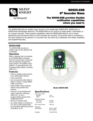 Silent Knight SD505-6SB Manual Cover