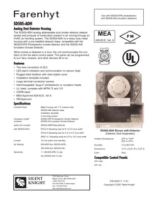 Silent Knight SD505-ADH Manual Cover