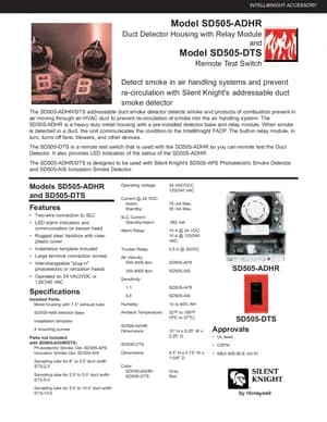 Silent Knight SD505-ADHR Manual Cover