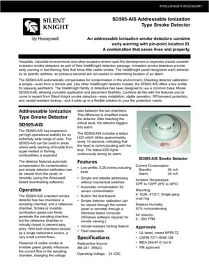 Silent Knight SD505-AIS Manual Cover