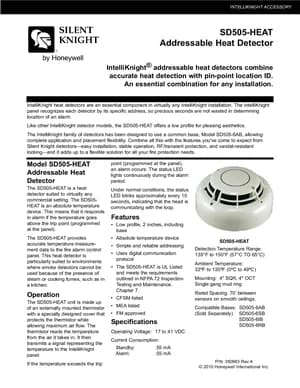 Silent Knight SD505-HEAT Manual Cover