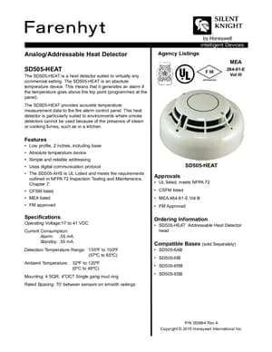 Silent Knight SD505-HEAT Manual Cover
