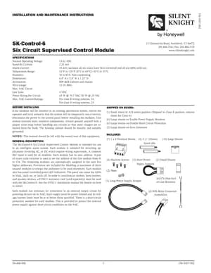 Silent Knight SK-Control-6 Manual Cover