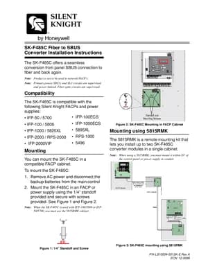 Silent Knight SK-F485C Manual Cover
