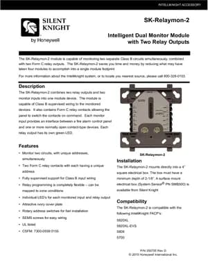 Silent Knight SK-Relaymon-2 Manual Cover