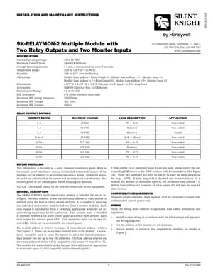Silent Knight SK-RELAYMON-2 Manual Cover