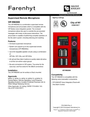 Silent Knight VIP-RM2000 Manual Cover