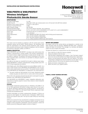 Silent Knight WSK-PHOTO Manual Cover