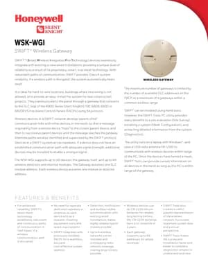 Silent Knight WSK-WGI Manual Cover
