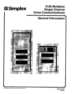 Simplex 2120 Series Technical Reference Manual (1987) | FACP Manuals