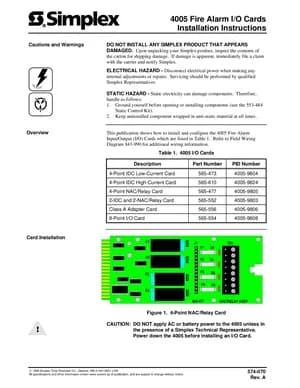 4005 I/O Cards manual thumbnail