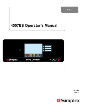 Simplex 4007ES Manual Cover