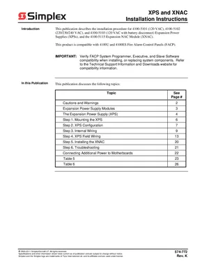 Simplex 4100-5101, 4100-5102, 4100-5103 Installation Manual (2011 ...
