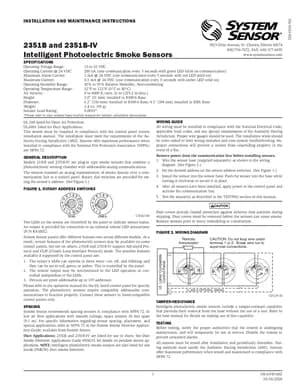 System Sensor 2351B Installation Manual (2020) | FACP Manuals