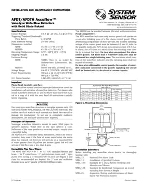 System Sensor AFDT and AFDTH Manual Cover