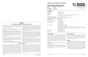 System Sensor B110LP Manual Cover