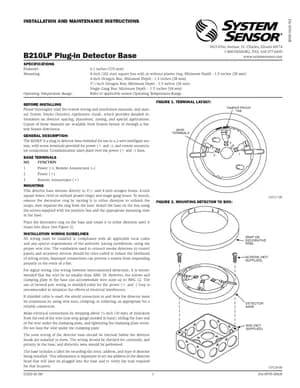 System Sensor B210LP Manual Cover