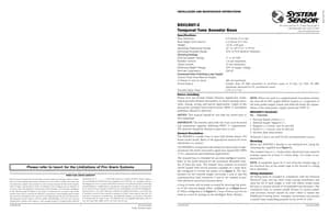 System Sensor B501BHT-2 Manual Cover