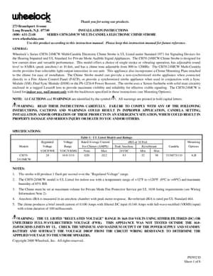 Wheelock CH70-24MCW Manual Cover