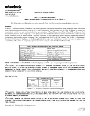 Wheelock DSM and DSMX Manual Cover