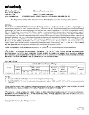 Wheelock ET70-24MCW Manual Cover