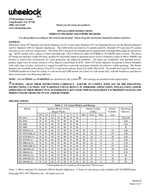 Wheelock ET Series Speakers Manual Cover