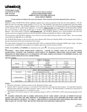 Wheelock Series NS-MCW Manual Cover